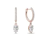 Luxusné náušnice z ružového zlata s lab grown diamantmi KLENOTA