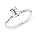 Prsteň z bieleho zlata s diamantom KLENOTA