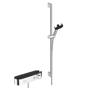 Hansgrohe Pulsify Select - Sprchový set Relaxation s termostatom, 3 prúdy, s tyčou 90 cm, chróm 24270000