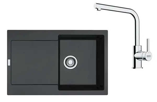 Franke Sety - Kuchyňský set G259O, fragranitový dřez MRG 611 a baterie FS 3230.031, onyx/chrom 114.0700.721