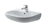 Duravit D-Code - Umývadlo, 65x50 cm, s prepadom, s otvorom na batériu, biela 23106500002