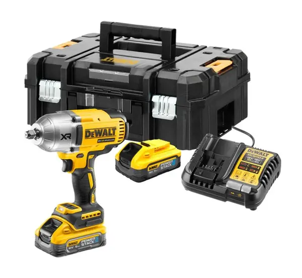 DeWALT Náradie - 18V AKU rázový uťahovač, 2x aku 5,0 Ah POWERSTACK, nabíjačka DCF900H2T
