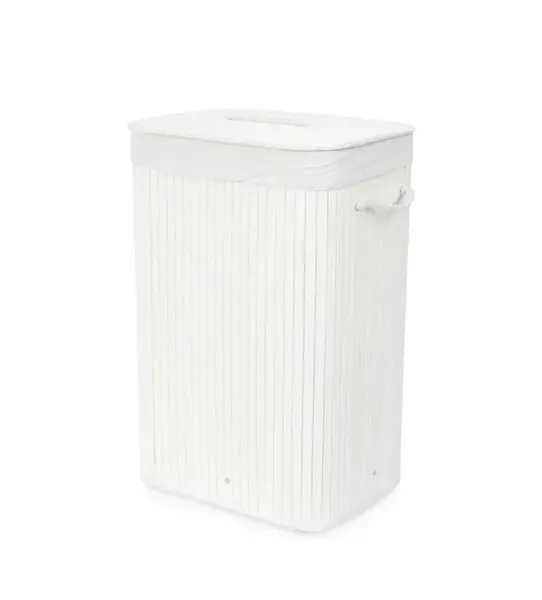Compactor Free - Kôš na bielizeň 40x30x60 cm, bambus/biela RAN9108
