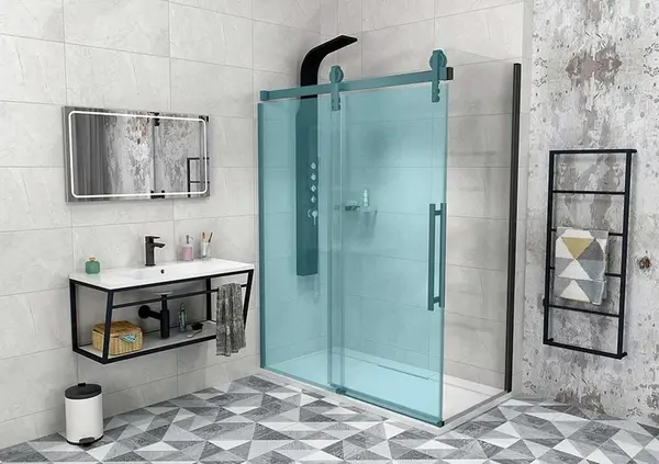 Gelco Volcano - Sprchová stena Black, 90 cm, Coated Glass, čierna mat/číre sklo GV3490