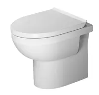 Duravit DuraStyle Basic - Stojace WC so sedadlom SoftClose, zadný odpad, Rimless, alpská biela 41840900A1