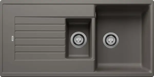Blanco Zia 6 - Silgranitový drez, 100x50 cm, s ovládaním odtoku, sivá vulkán 527389