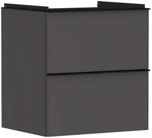 Hansgrohe Xelu Q - Umývadlová skrinka, 63x58x50 cm, 2 zásuvky, matná sivá/matná čierna 54024670