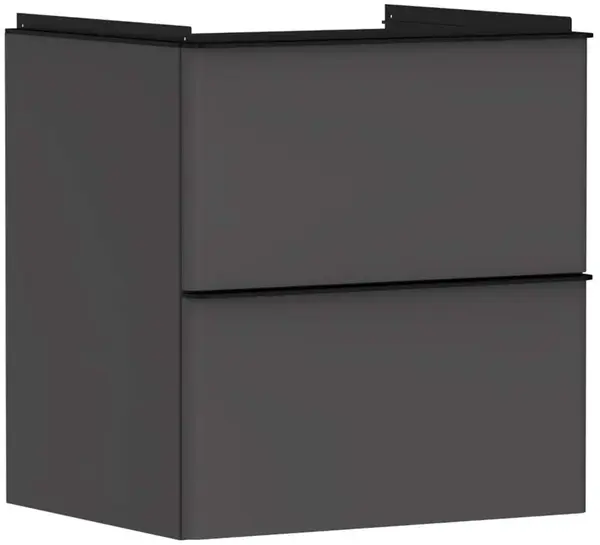 Hansgrohe Xelu Q - Umývadlová skrinka, 63x58x50 cm, 2 zásuvky, matná sivá/matná čierna 54024670