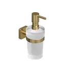 Kludi Vela S - Dávkovač mydla s držiakom, sklo/kefované zlato 25976N0