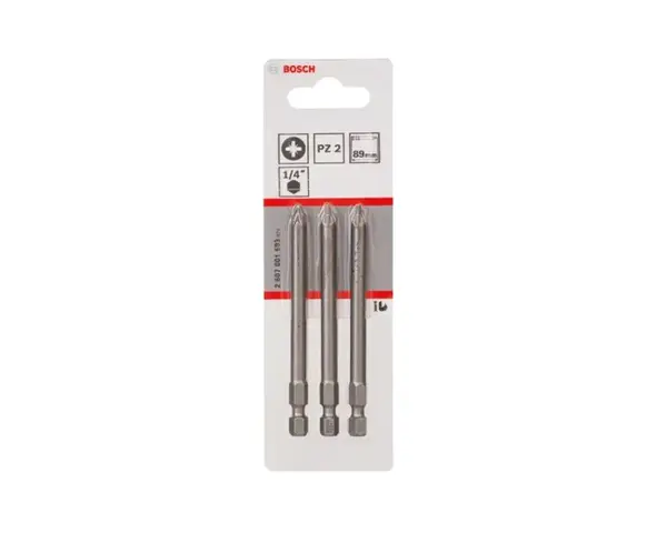 Bosch Príslušenstvo - Súprava bitov PZ2, dĺžka 89 mm, 3 ks 2607001583