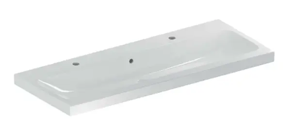 Geberit iCon - Dvojumývadlo, 120x48x16 cm, s prepadom, 2 otvory na batérie, biela 501.837.00.1