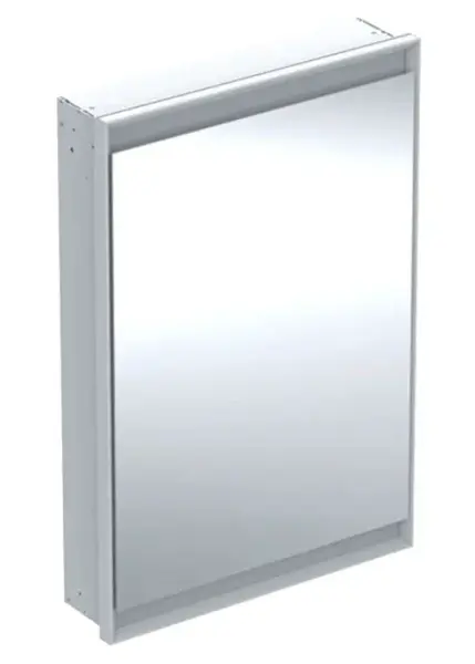 Geberit ONE - Zrkadlová skrinka s LED osvetlením, 60x90x15 cm, pánty vpravo, vstavaná, hliník 505.801.00.1