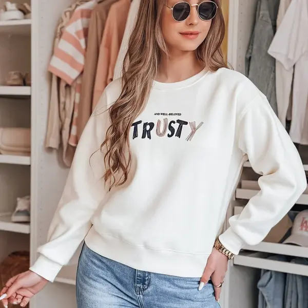Bluza damska oversize z haftem SOFTRUS ecru Dstreet