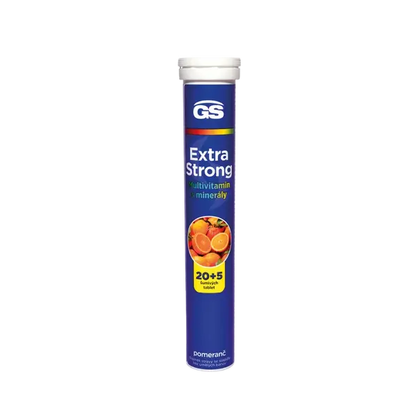 GS Extra Strong multivitamin s minerály pomeranč, 20+5 šumivých tablet
