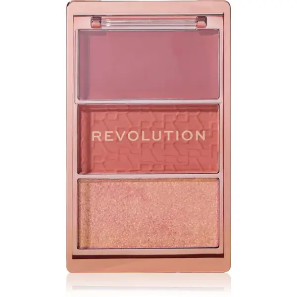Revolution Blush Icon Palette paleta líceniek odtieň Aura Points Rose 9.8 g