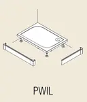 RONAL Marblemate - Hliníkový přední panel pro obdélníkovou vaničku, L-panel, 2 strany, 800 x 1000 mm - vanička aluchrom PWIL08010050