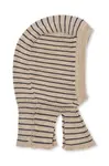 Dětský vlněný nákrčník Konges Sløjd LOULI BALACLAVA béžová barva, KS103496