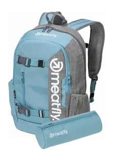 Batoh meatfly basejumper + penál zdarma šedá/tyrkysová 22 l