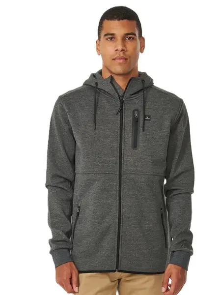 Rip curl pánská mikina Anti Series Departed Charcoal Marle | Šedá | Velikost M