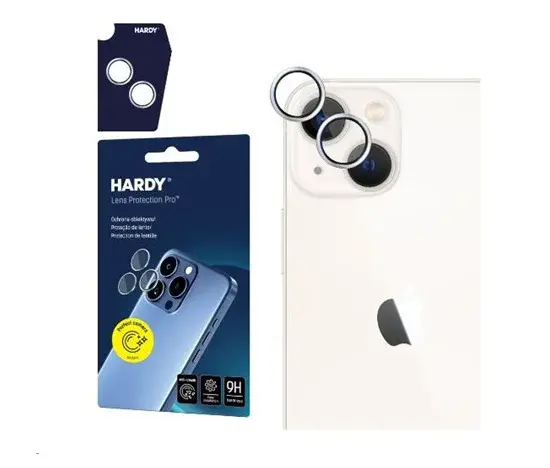 3mk ochrana kamery HARDY Lens Protection Pro pro iPhone 15/15 Plus, stříbrná