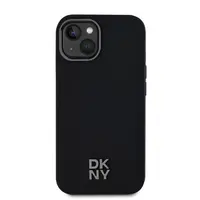 Zadní kryt DKNY PU Leather Stack Logo MagSafe pro Apple iPhone 15, černá