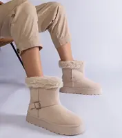 Gemre Beige insulated snow boots decorated with fur Iglesia