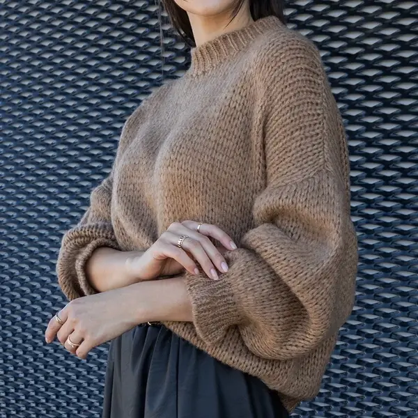 Gemre Brown asymmetric oversized sweater Castia