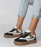 Gemre White and black sneakers with leopard print detail Meril
