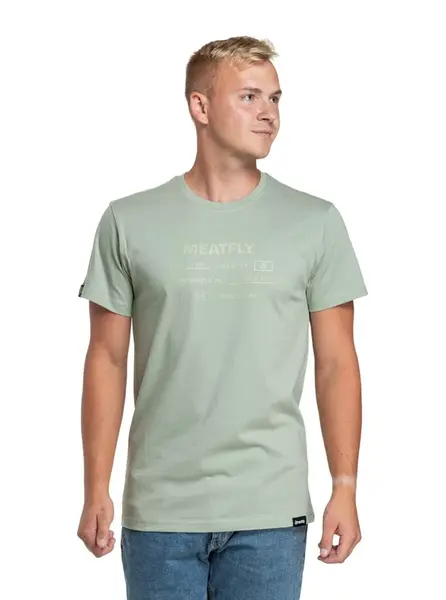 Meatfly pánské tričko Sign Mossy Green | Zelená | Velikost XXL | 100% bavlna