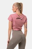 Nebbia Volný Fit & Sporty crop top 583 , L, růžová
