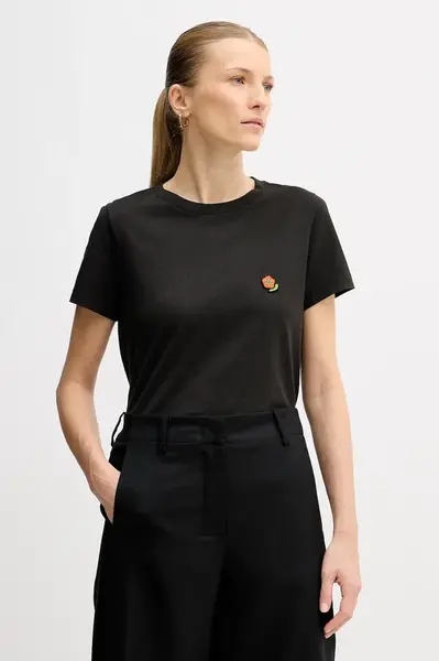 Bavlněné tričko Kenzo Pop černá barva, FF52TS1674SO.99J