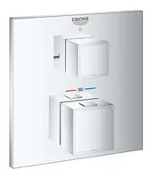 Grohe Grohtherm Cube - Termostatická baterie pod omítku pro 2 spotřebiče, chrom 24155000