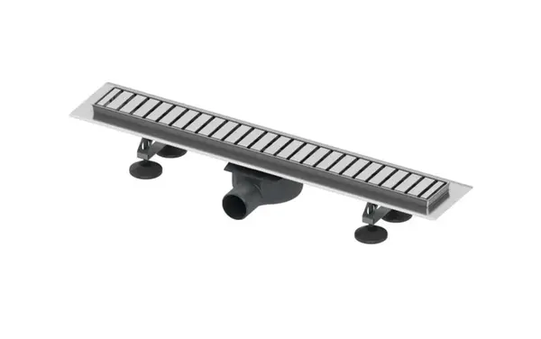 Tece Linus - Sprchový žlab 80 cm, s roštem, kartáčovaná nerezová ocel 15100089