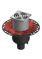 Tece Odtokové kanálky - Podlahová vpusť přímá 10x10 cm, nerez/plast 3601300