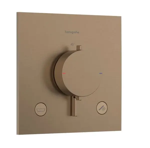 Hansgrohe Ecostat Comfort E - Termostatická baterie pod omítku, pro 2 spotřebiče, kartáčovaný bronz 33716140