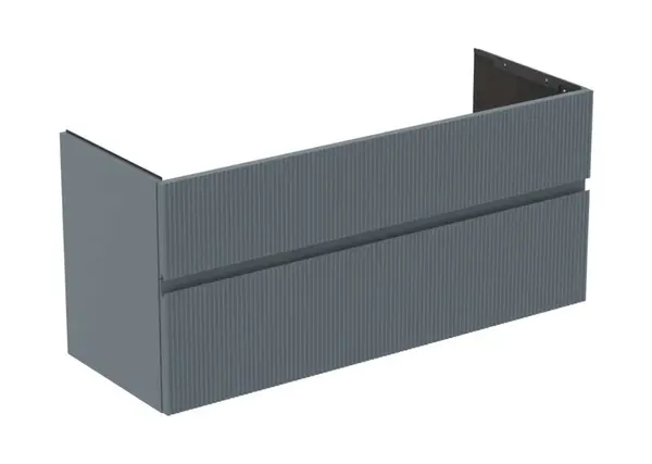 Ideal Standard Finesse - Umyvadlová skříňka, 120x44x55 cm, 2 zásuvky, Ribbed Matt ashblue E3385UQ