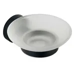 Aqualine Samba - Mýdlenka s držákem, mléčné sklo/matná černá SB202