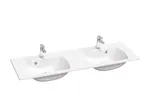 Ravak Classic Slim - Dvojumyvadlo 130x45 cm, s přepadem, 2 otvory pro baterii, bílá XJX01113001