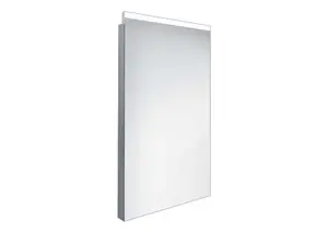 Nimco Zrcadla - Koupelnové podsvícené LED zrcadlo 40x60 cm, hranaté, aluminium ZP 8000