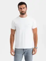 Ombre Men's SLIM FIT t-shirt with elastane and print - white