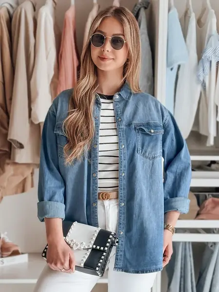 Dámska rifľová košeľa oversize DENIMOVA
