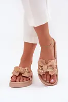 Boto Dámske Šľapky S Mašľou A Zlatou Brošňou Čierne Lynara