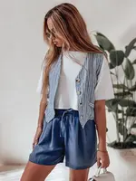 Dámske ľanové šortky RELAX TIME modré