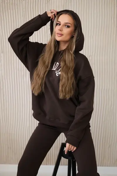 Cotton set with embroidered Paradise brown inscription