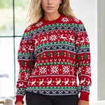 88147 Dewberry Christmas Womens Sweater-RED
