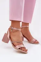 Dámske Sandále Na Opätku S Kryštálmi Vinceza