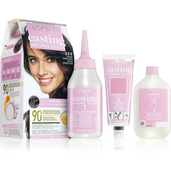L’Oréal Paris Casting Creme Natural Gloss semipermanentní barva na vlasy odstín 323 Brown Chocolate 1 ks