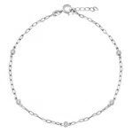 Silvego Strieborná retiazka na nohu Mary s Brilliance Zirconia ZT196751A