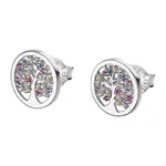 Lotus Silver Trblietavé strieborné náušnice pre ženy so zirkónmi Strom života LP1890-4 / 1