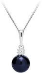 Preciosa Dychberúci strieborný náhrdelník Tonga s pravou riečnou perlou a kubickou zirkónia Preciosa 5311 20 (retiazka, prívesok)